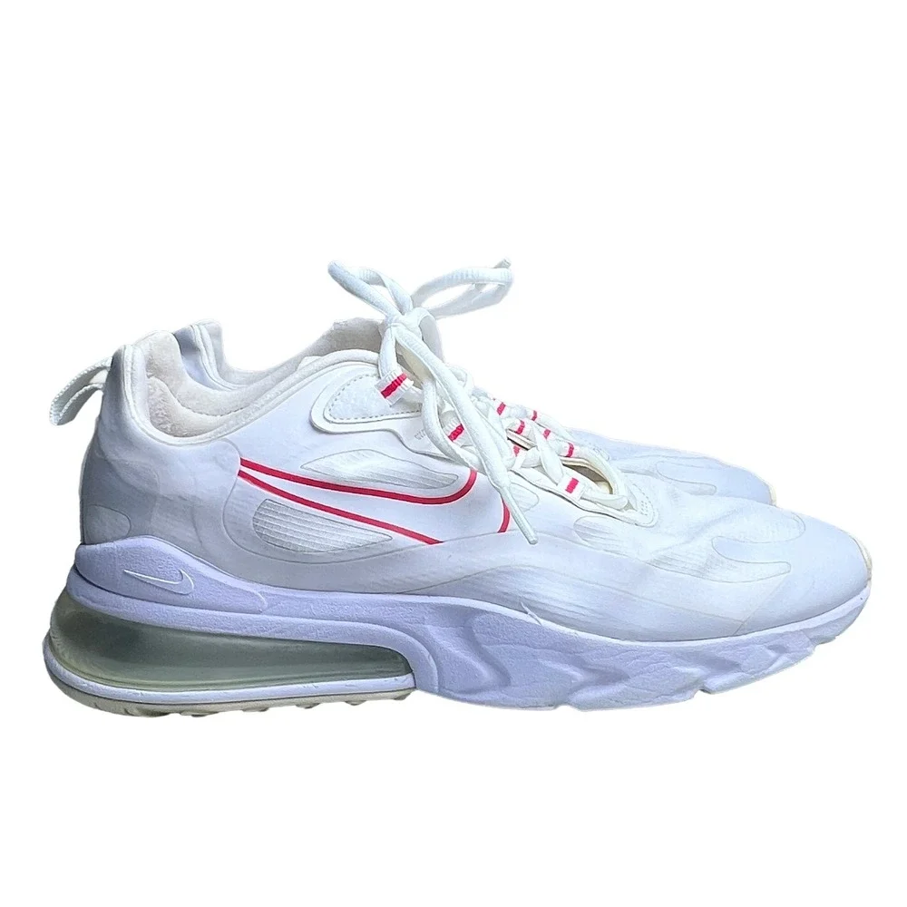 Nike Air Max 270 React White Flash Crimson Women's Size 9 Sneakers